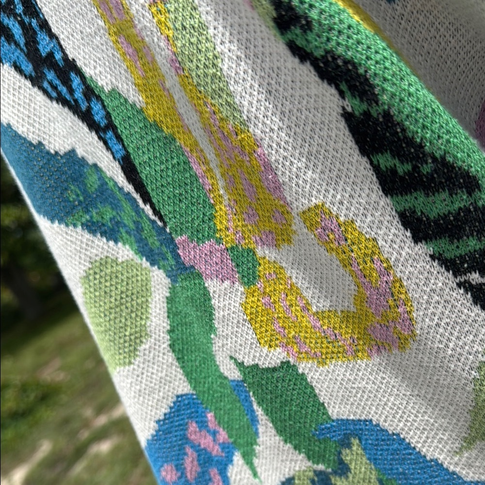 Maeve Anthropologie Savannah Contrast Colorful Patterned Cardigan Size XS - Picture 11 of 14